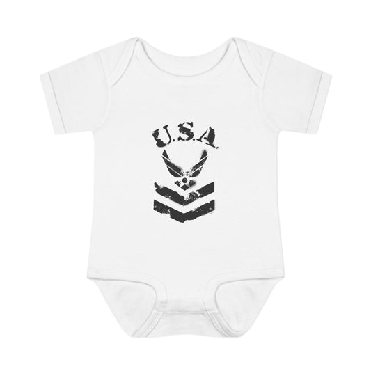 USA Military Air Force Stencil Logo Infant One Piece Bodysuit by TOOLOUD™