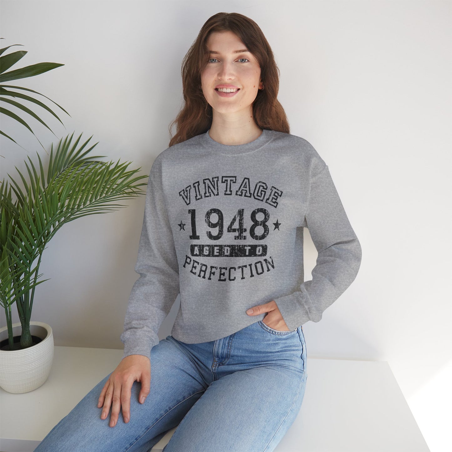 1948 - Vintage Birth Year Sweatshirt Adults Unisex by TOOLOUD