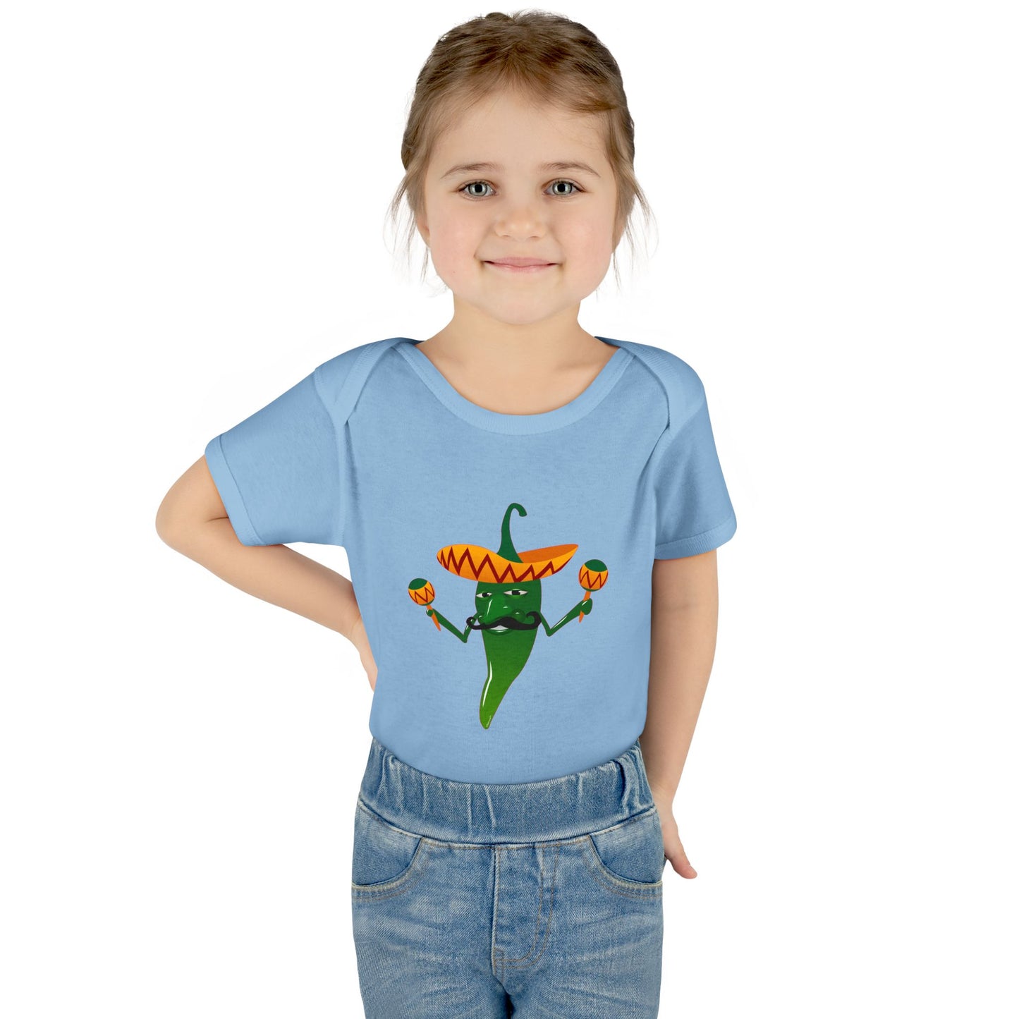 Green Hot Mexican Chili Pepper Cute Infant One-Piece Baby Bodysuit by TOOLOUD