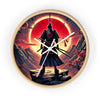 Lone Samurai Standing on a Rocky Cliff 10-Inch Wall Clock by TooLoud