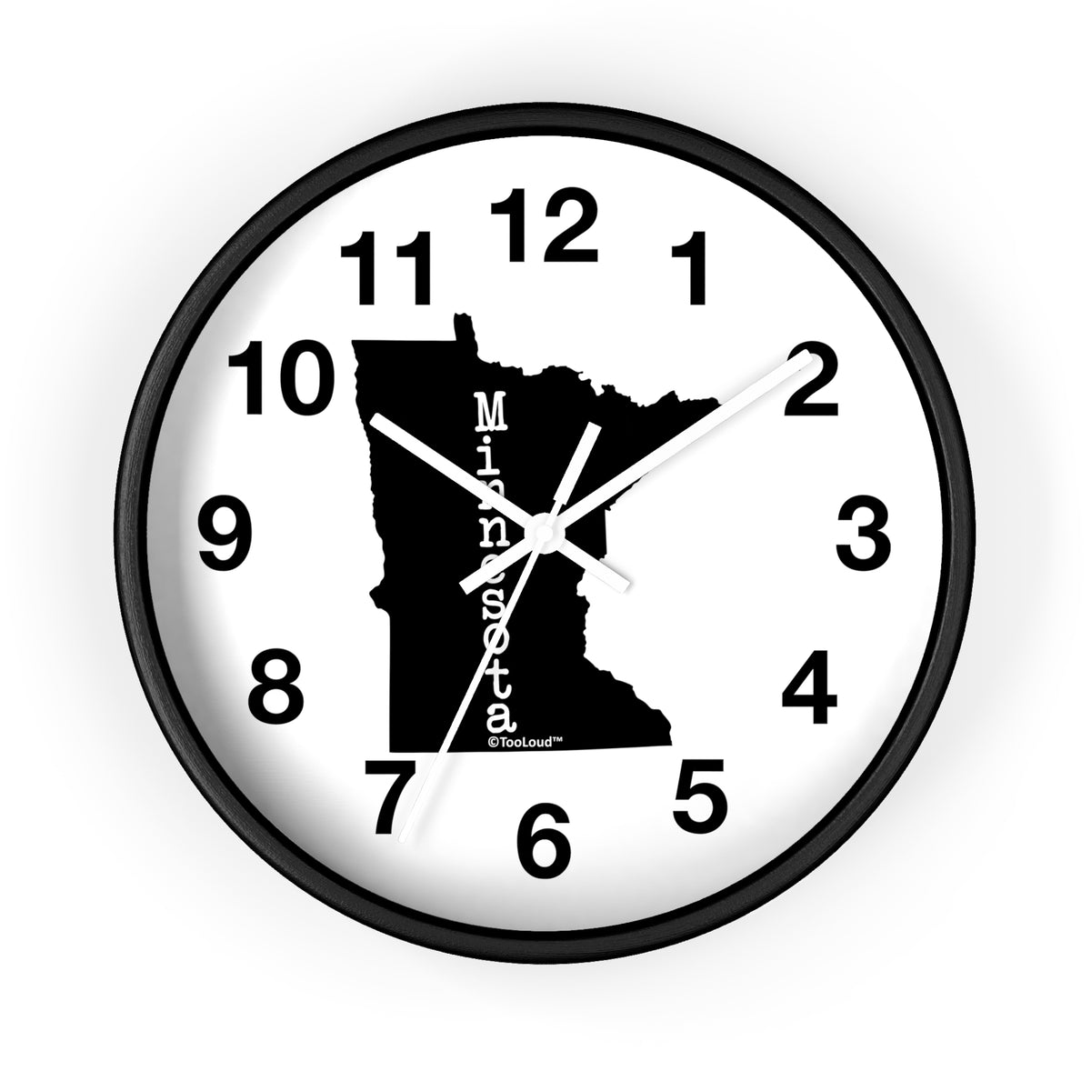 Minnesota – United States Shape 10" Round Wall Clock with Numbers by TOOLOUD