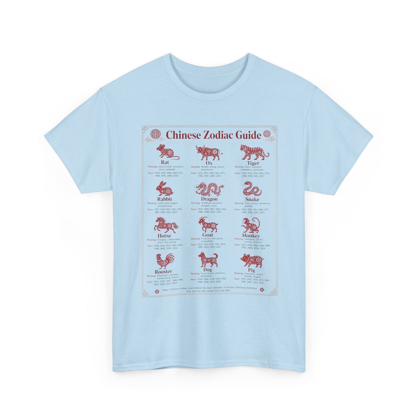 Chinese Zodiac Guide Design #2 T-Shirt by TOOLOUD