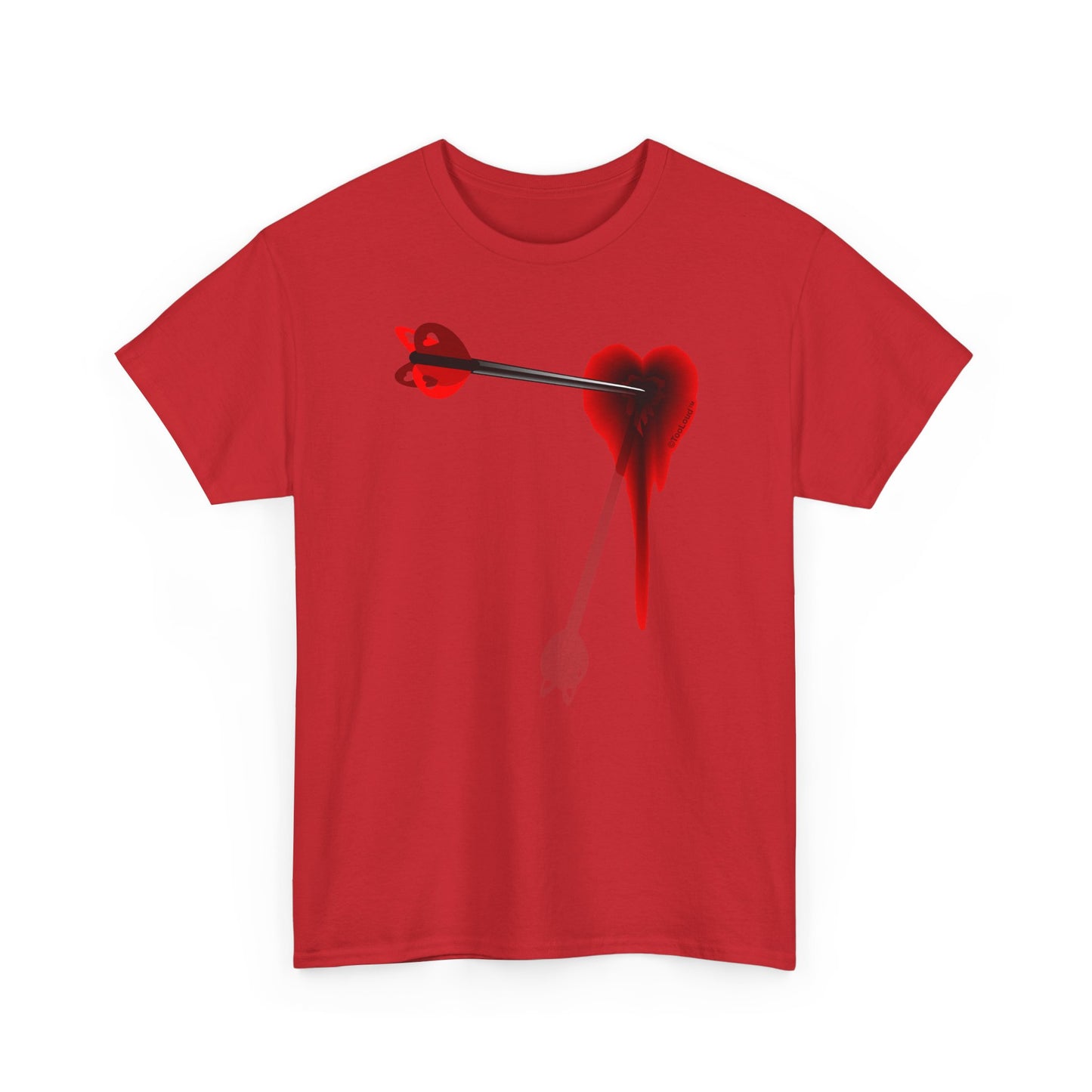 Cupid's Arrow – Heart Shot Wound Design Adult Unisex T-Shirt by TOOLOUD