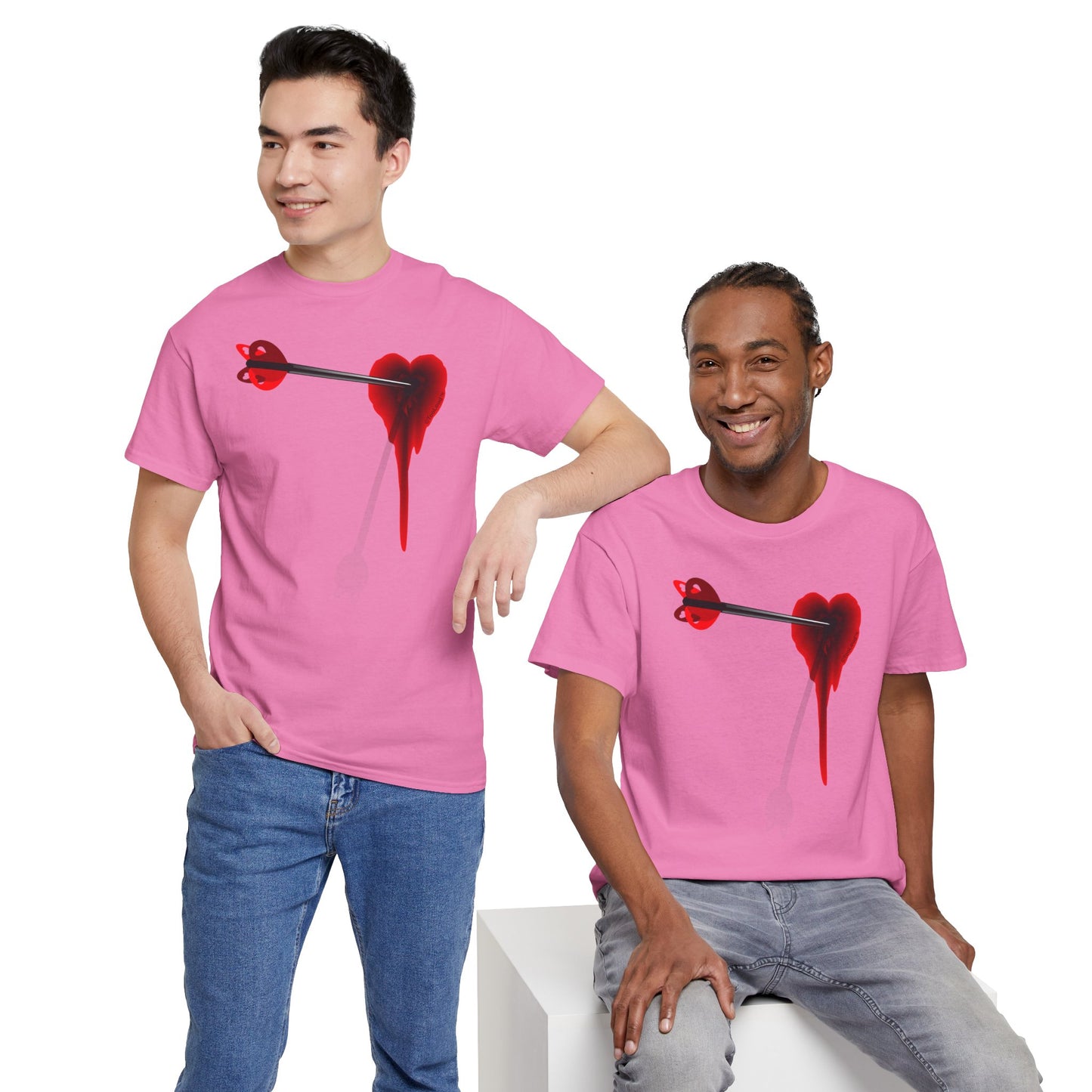 Cupid's Arrow – Heart Shot Wound Design Adult Unisex T-Shirt by TOOLOUD