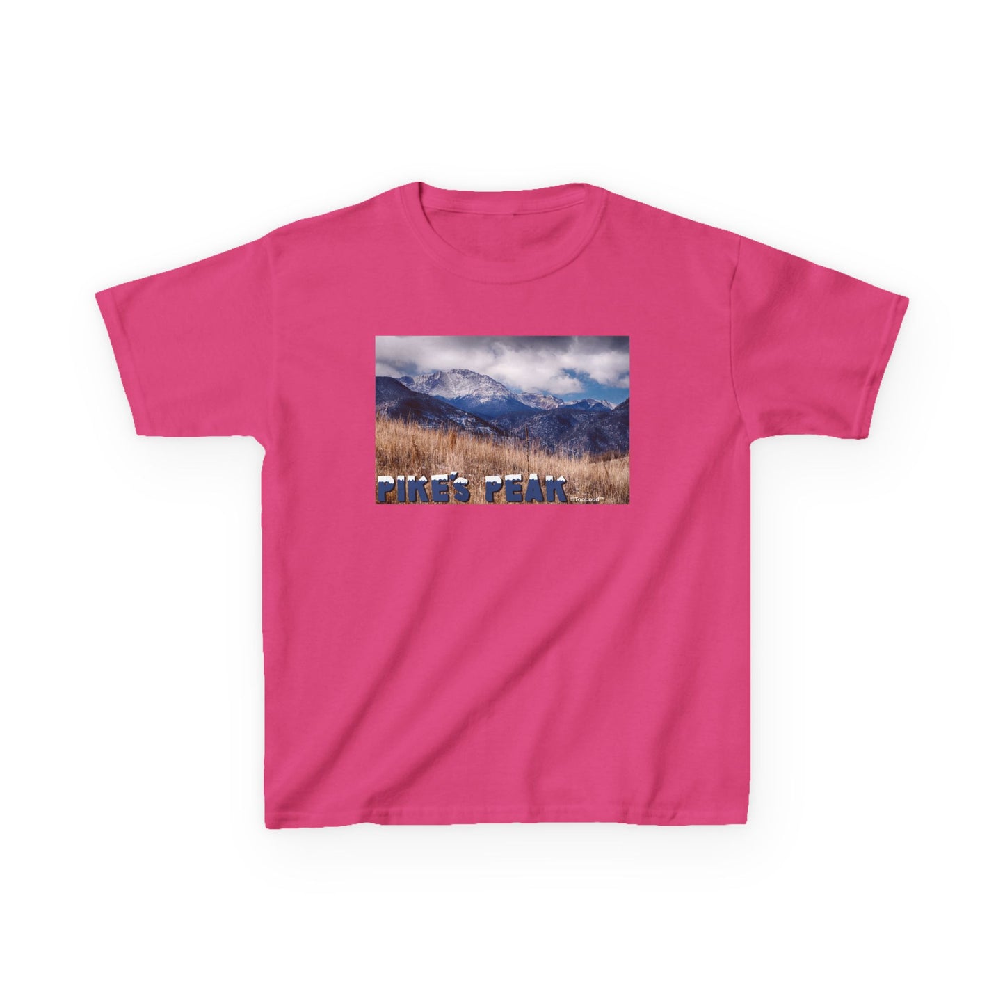 Pikes Peak CO Mountains Text Children’s T-Shirt by TOOLOUD™