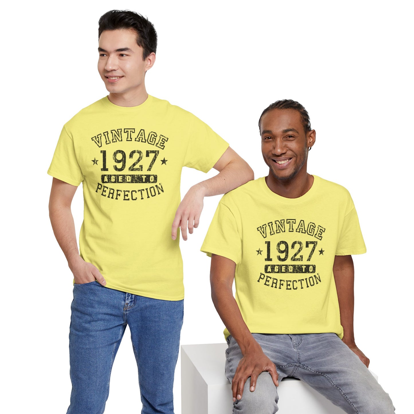 1927 – Adult Unisex Vintage Birth Year Aged to Perfection Birthday T-Shirt by TOOLOUD