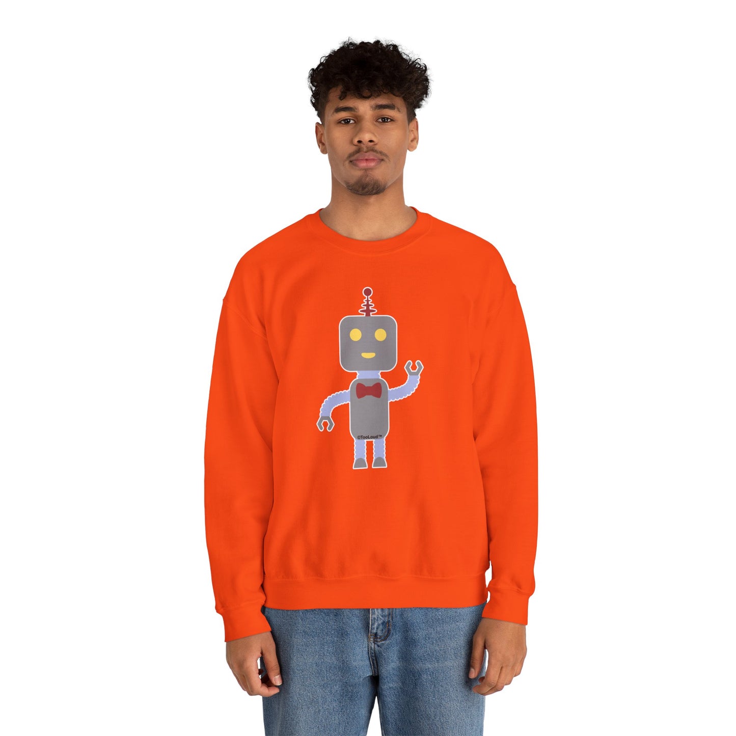 Cute Robot Male Adult Dark Sweatshirt by TOOLOUD
