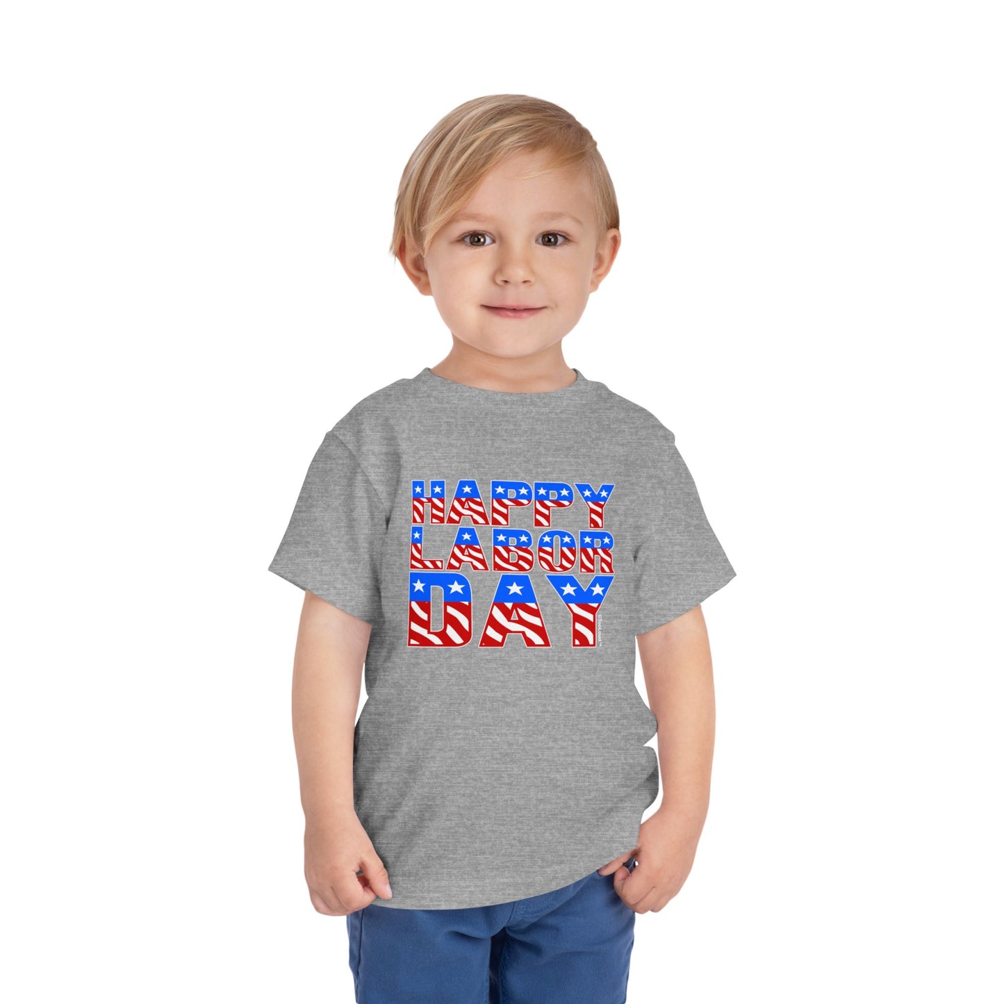 Happy Labor Day ColorText Toddler T-Shirt by TOOLOUD