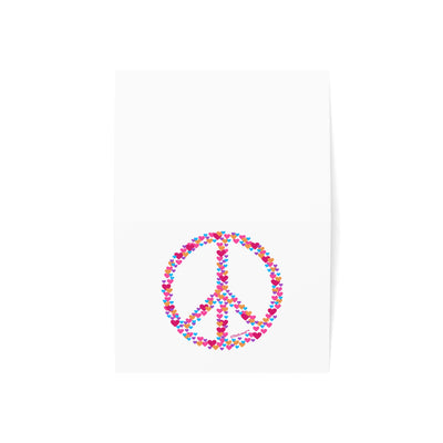 TOOLOUD Peace Sign Hearts Top Fold Blank Greeting Cards – Packs of 1, 10, 30, or 50