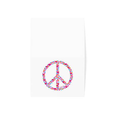 TOOLOUD Peace Sign Hearts Top Fold Blank Greeting Cards – Packs of 1, 10, 30, or 50