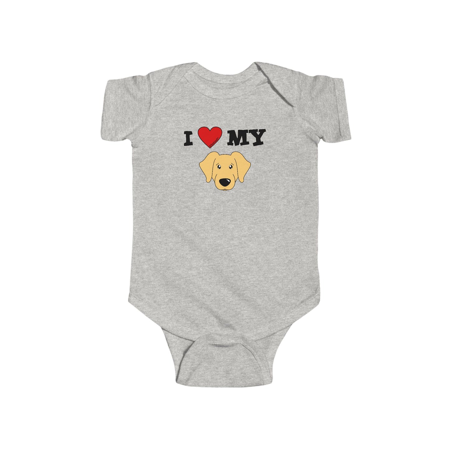 I Heart My - Cute Golden Retriever Dog Baby Romper Bodysuit by TOOLOUD