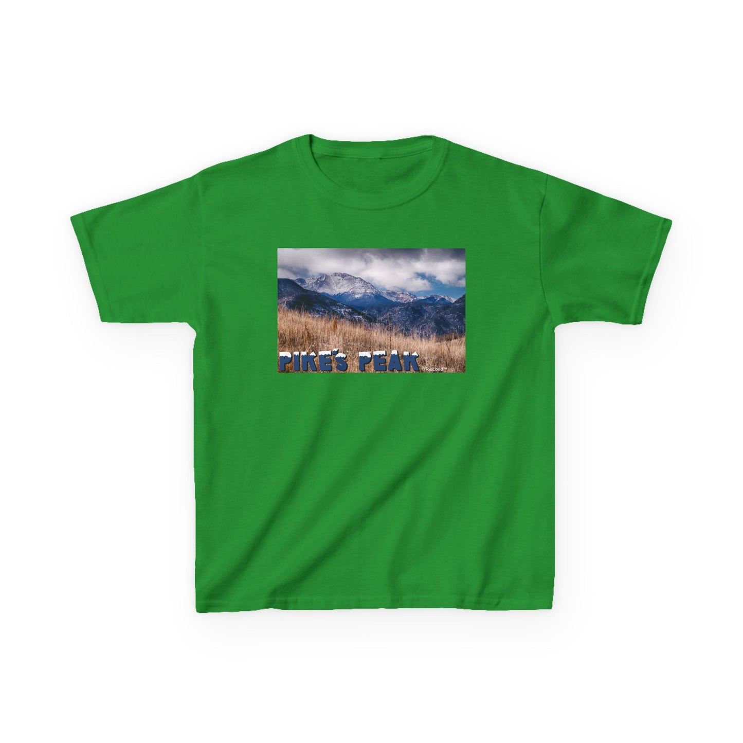 Pikes Peak CO Mountains Text Children’s T-Shirt by TOOLOUD™