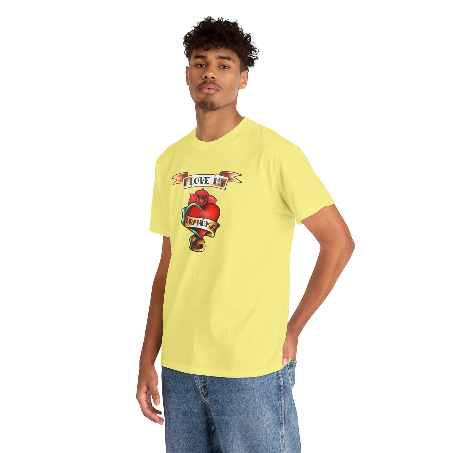 Heart Tattoo I Love My Grandma Adult T-Shirt by TOOLOUD