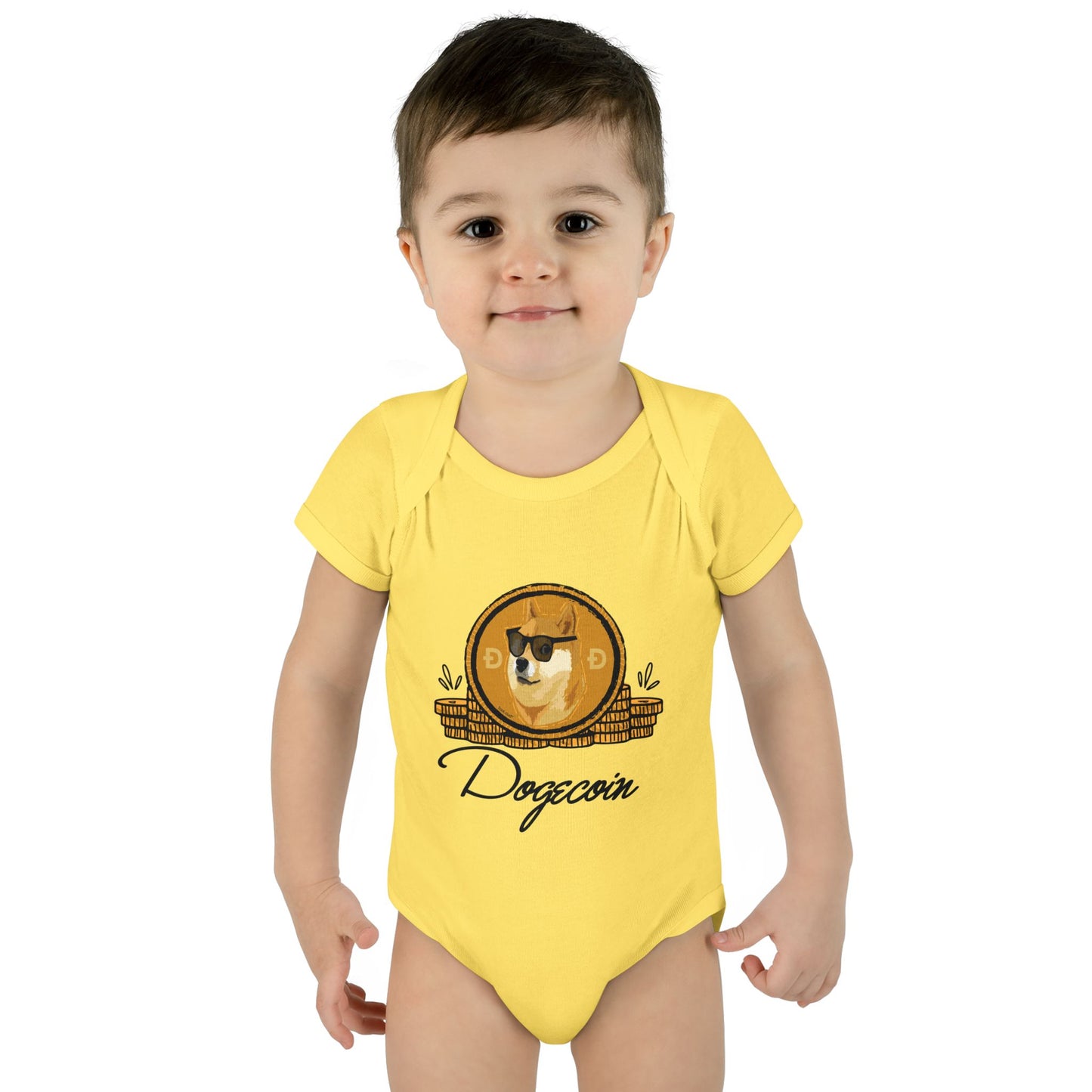 Doge Coins Baby Romper Bodysuit by TOOLOUD