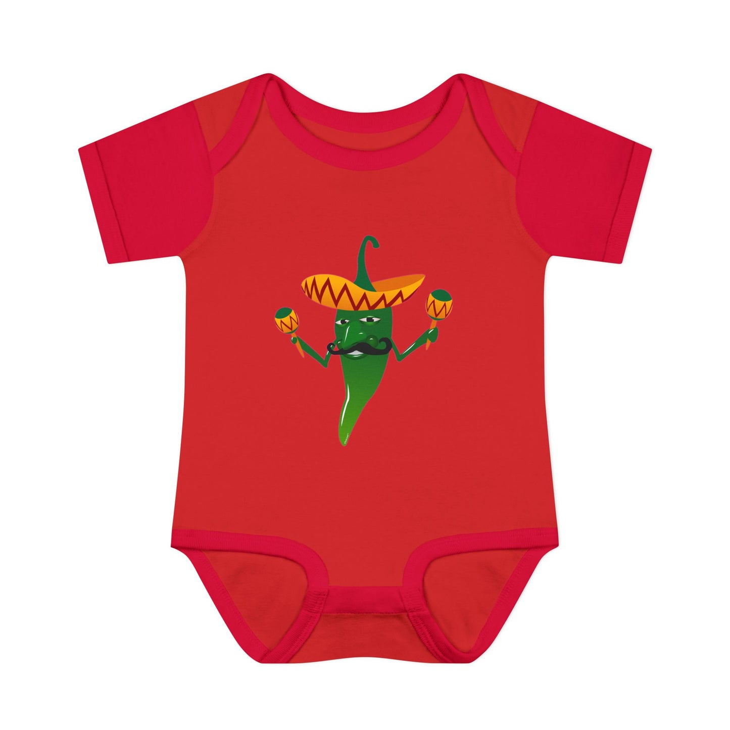 Green Hot Mexican Chili Pepper Cute Infant One-Piece Baby Bodysuit by TOOLOUD