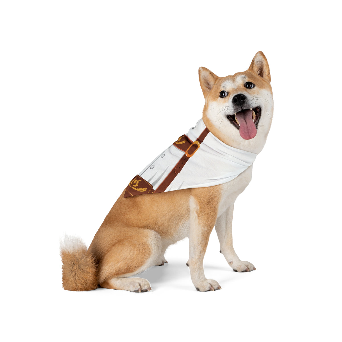 Lederhosen Costume Brown Dog/Pet Bandana 20" or 26" All Over Print – White by TOOLOUD
