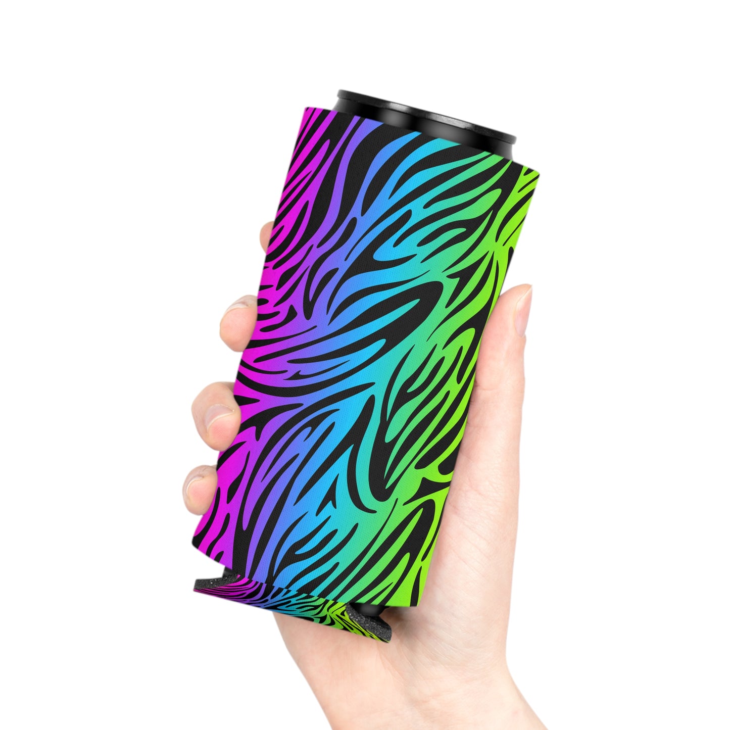 Rainbow Zebra Print Can/Bottle Insulator Coolers – All Over Print by TOOLOUD (Single Piece)