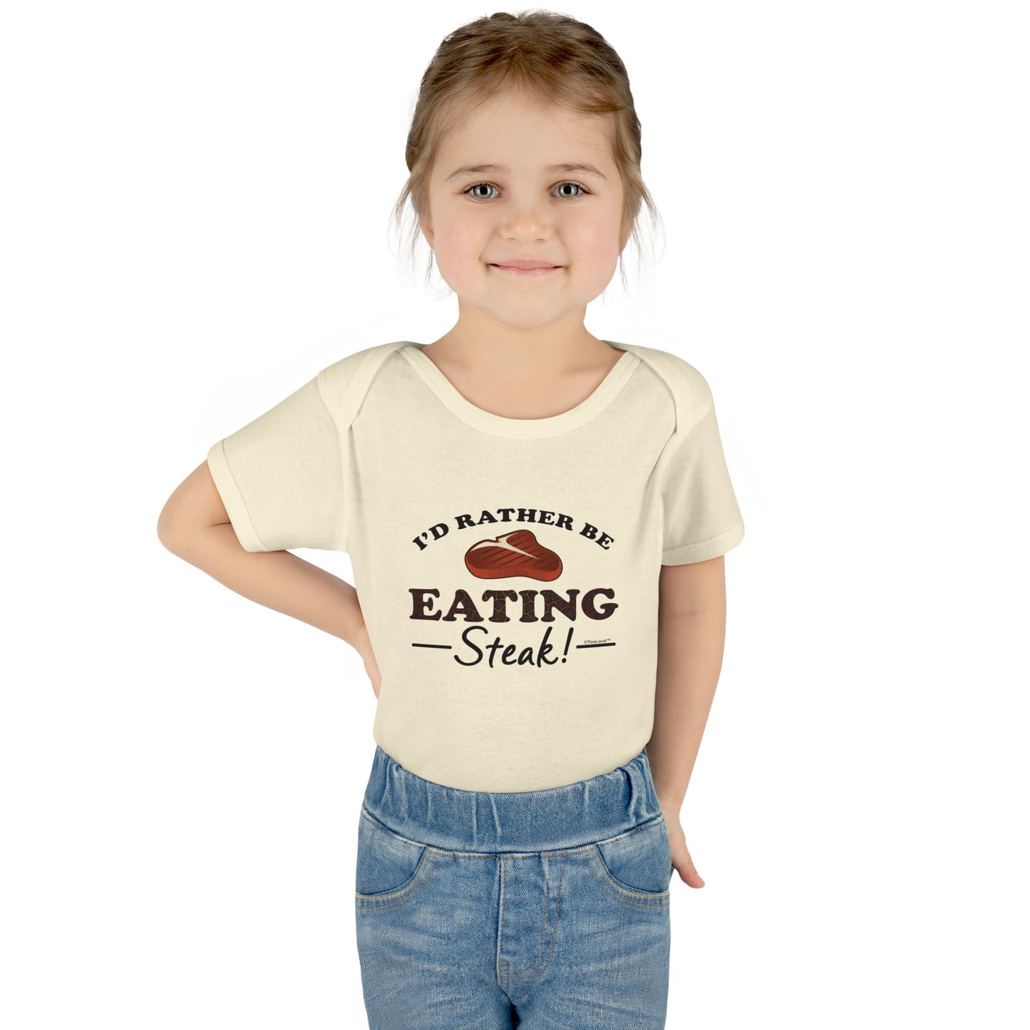 I’d Rather – Steak Baby Romper Bodysuit by TOOLOUD