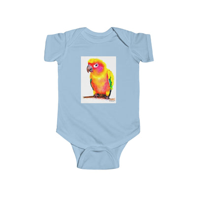 TooLoud Sun Conure Parrot Watercolor Baby Romper Bodysuit