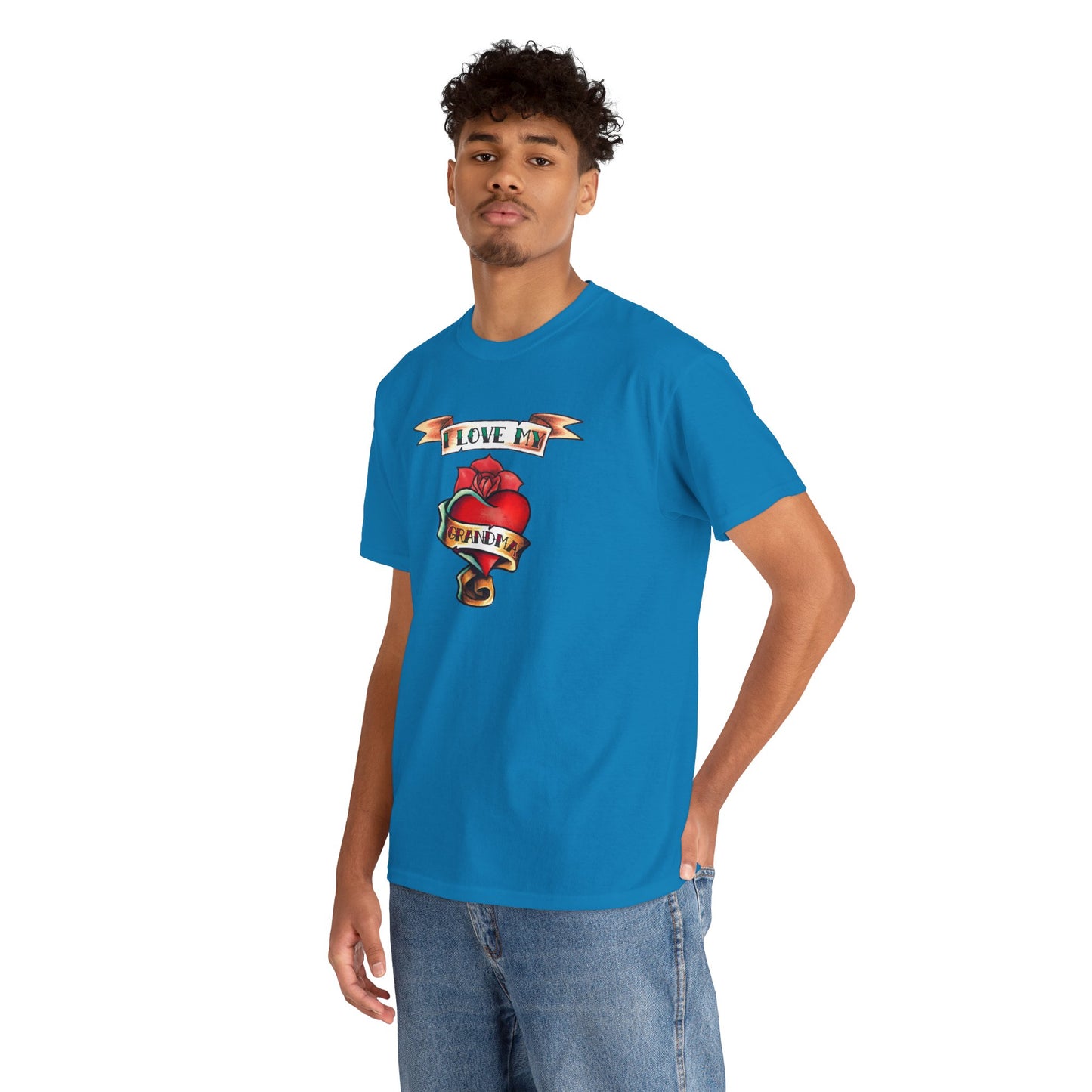 Heart Tattoo I Love My Grandma Adult T-Shirt by TOOLOUD