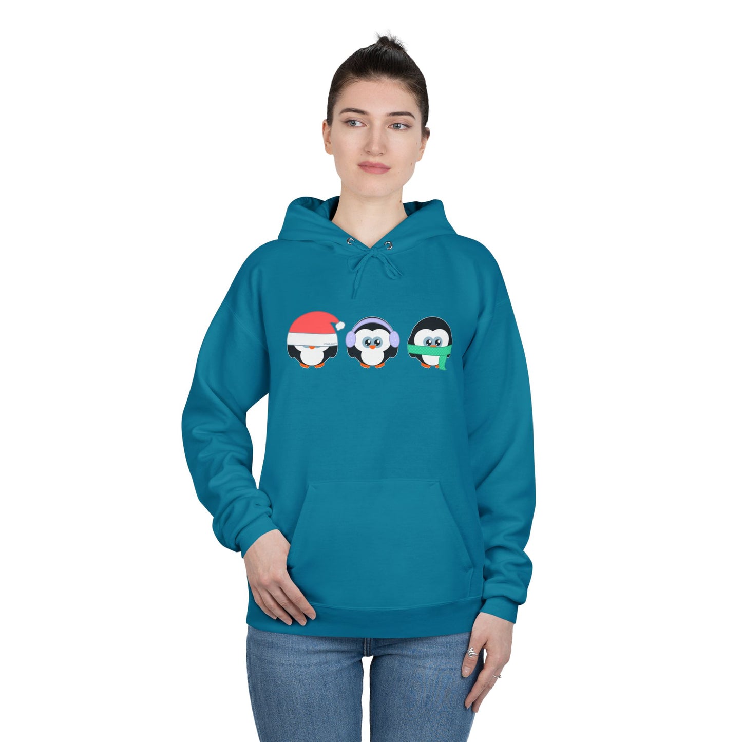 Christmas Penguins See No Evil Hear No Evil Speak No Evil Pullover Hoodie Sweatshirt by TOOLOUD