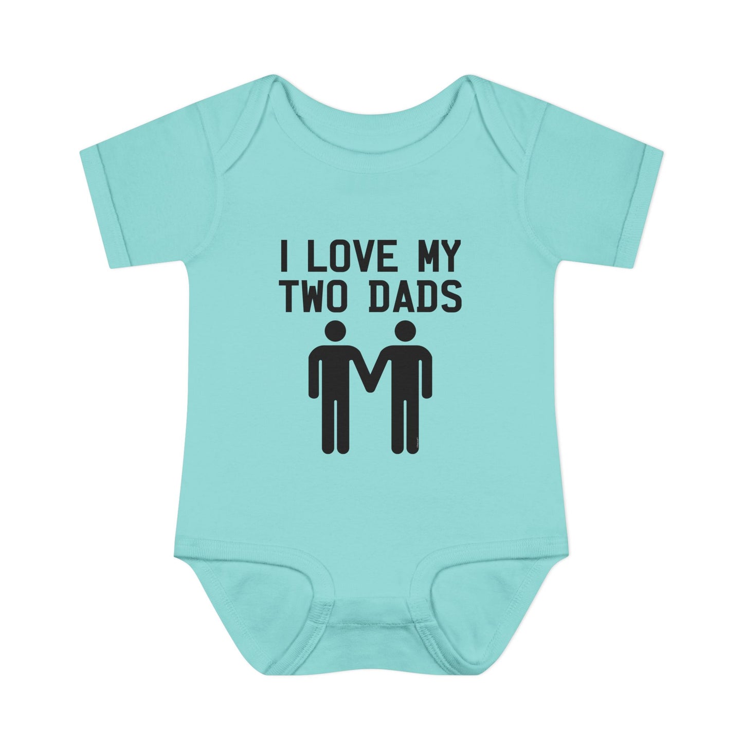 I Love My Two Dads Gay Fathers Baby Bodysuit by TOOLOUD