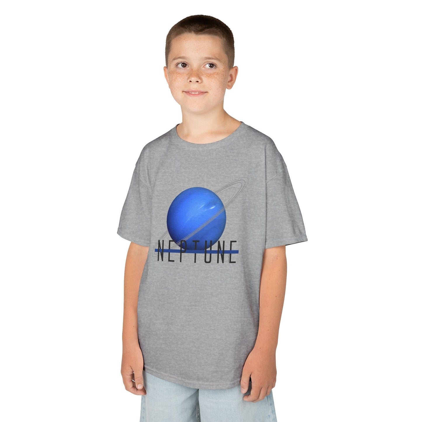 Planet Neptune Text Children's T-Shirt by TOOLOUD