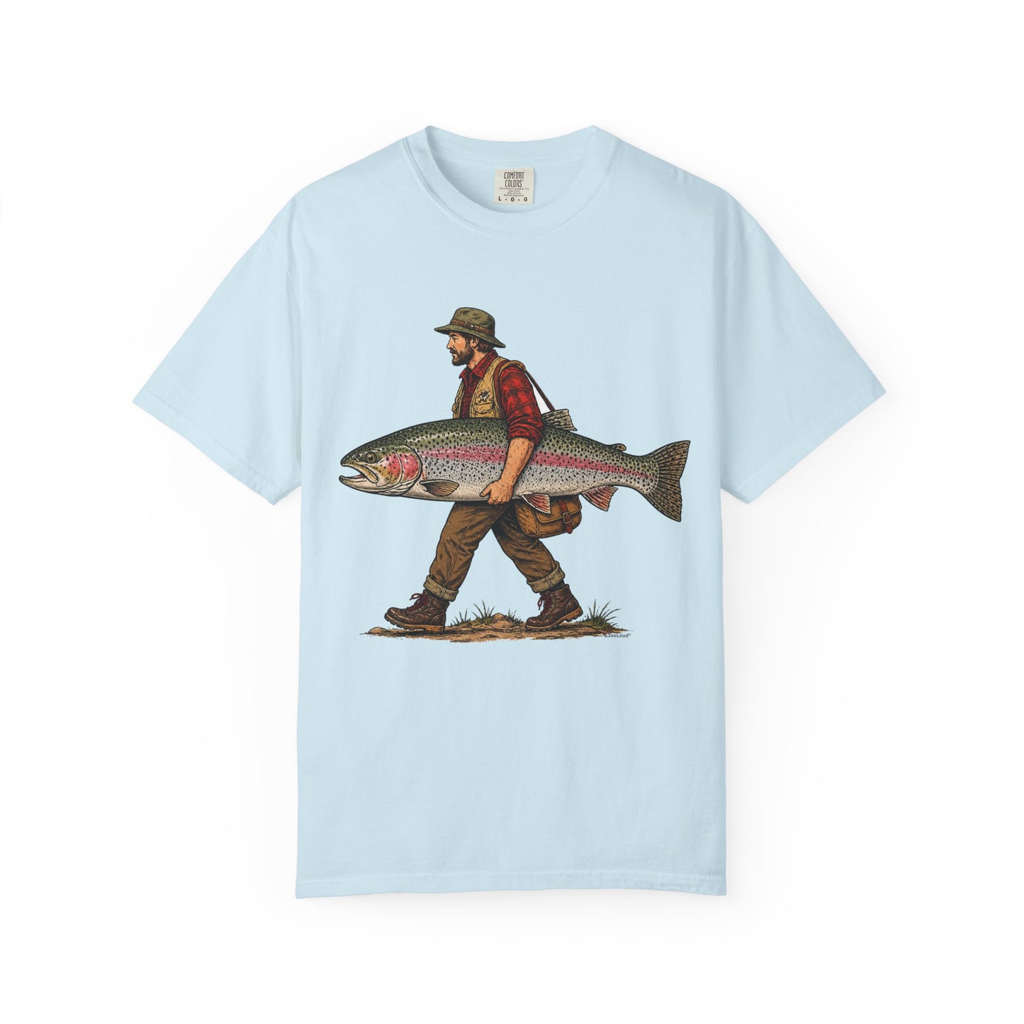 Fisherman - Huge Rainbow Trout Unisex Garment-Dyed Adult T-shirt