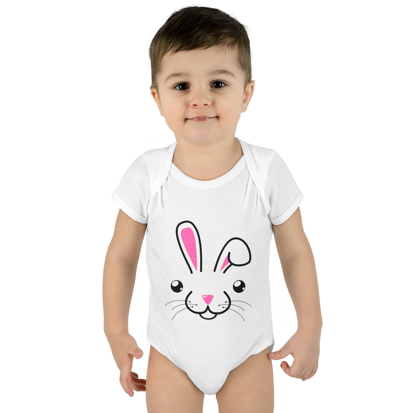 Cute Bunny Face Baby Romper Bodysuit by TOOLOUD