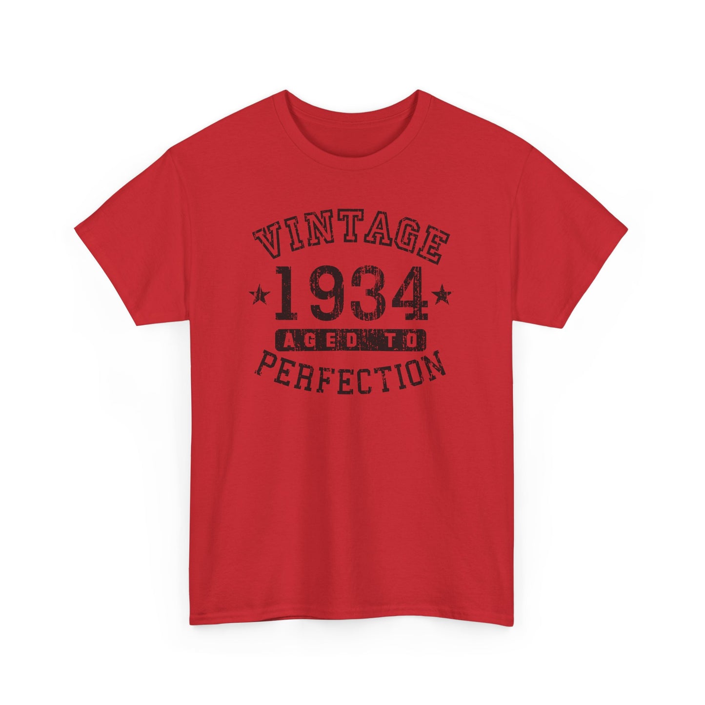 1934 - Adult Unisex Vintage Birth Year Aged to Perfection Birthday T-Shirt by TOOLOUD