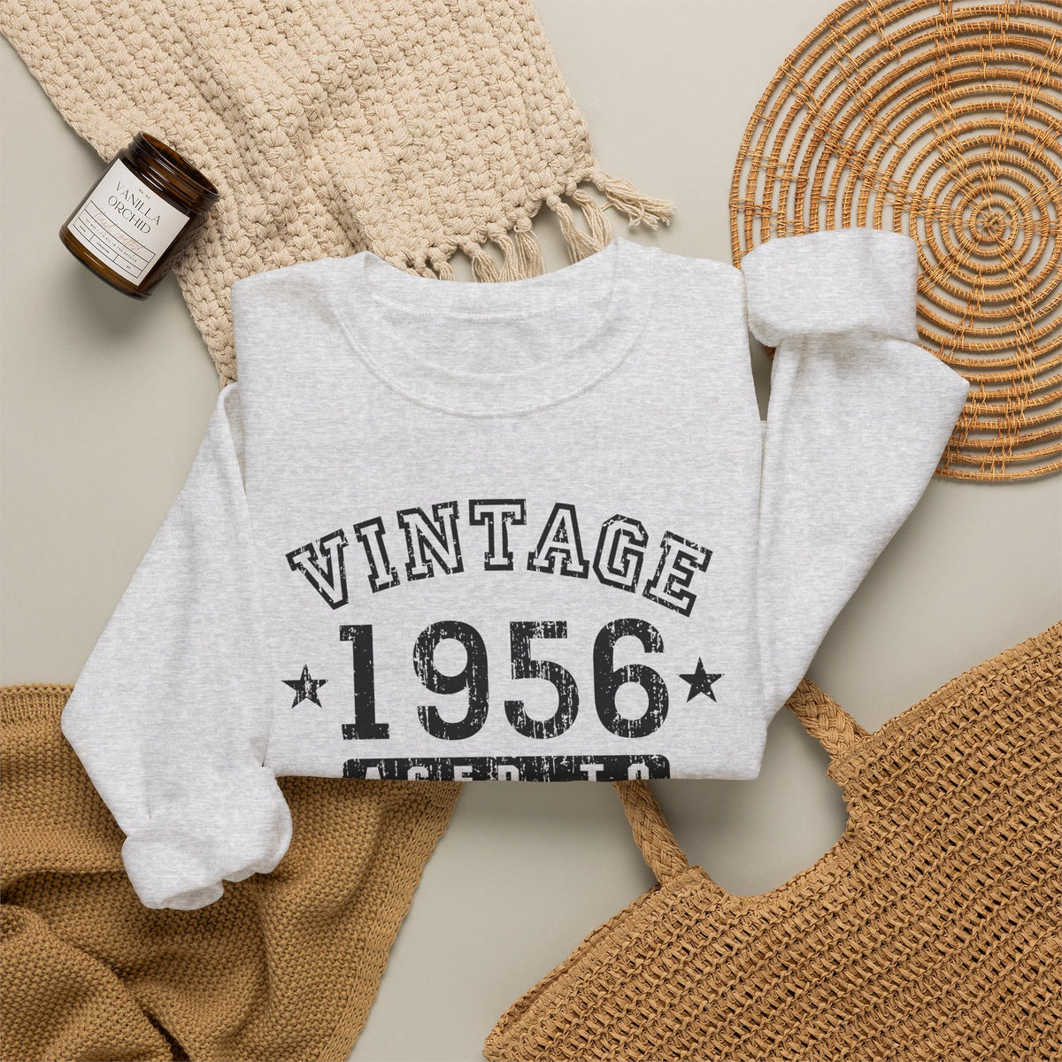 1956 – Vintage Birth Year Adult Sweatshirt by TOOLOUD