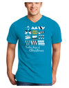 12 Days of Christmas Text Color Adult Dark V-Neck T-Shirt-TooLoud-Turquoise-Small-Davson Sales