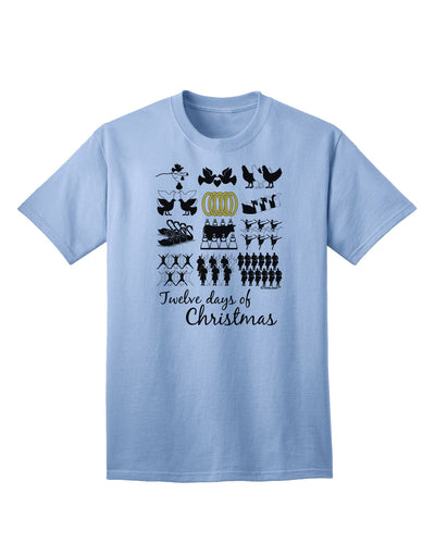 12 Days of Christmas Text Color Adult T-Shirt-unisex t-shirt-TooLoud-Light-Blue-Small-Davson Sales