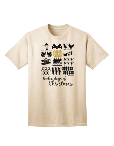 12 Days of Christmas Text Color Adult T-Shirt-unisex t-shirt-TooLoud-Natural-Small-Davson Sales