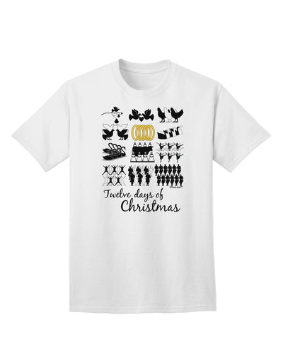 12 Days of Christmas Text Color Adult T-Shirt-unisex t-shirt-TooLoud-White-Small-Davson Sales