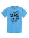 12 Days of Christmas Text Color Childrens T-Shirt-Childrens T-Shirt-TooLoud-Aquatic-Blue-X-Small-Davson Sales