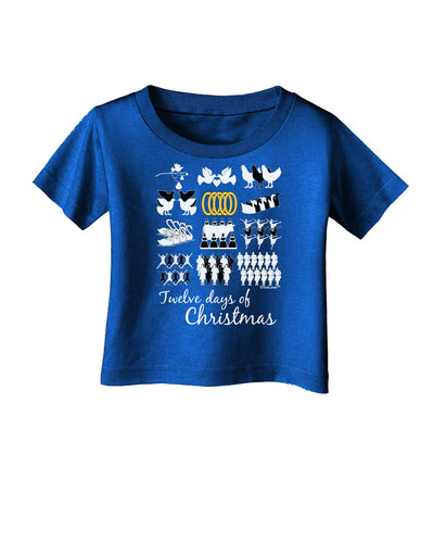 12 Days of Christmas Text Color Infant T-Shirt Dark-Infant T-Shirt-TooLoud-Royal-Blue-06-Months-Davson Sales