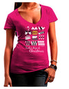 12 Days of Christmas Text Color Juniors V-Neck Dark T-Shirt-Womens V-Neck T-Shirts-TooLoud-Hot-Pink-Juniors Fitted Small-Davson Sales