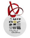 12 Days of Christmas Text Color Circular Metal Ornament-Ornament-TooLoud-White-Davson Sales