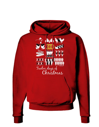 12 Days of Christmas Text Color Dark Hoodie Sweatshirt-Hoodie-TooLoud-Red-Small-Davson Sales