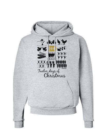 12 Days of Christmas Text Color Hoodie Sweatshirt-Hoodie-TooLoud-AshGray-Small-Davson Sales
