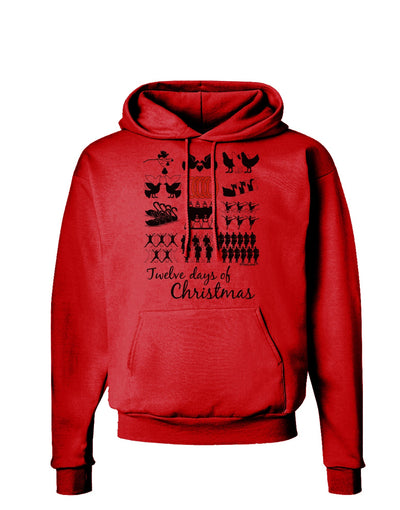 12 Days of Christmas Text Color Hoodie Sweatshirt-Hoodie-TooLoud-Red-Small-Davson Sales