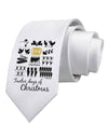 12 Days of Christmas Text Color Printed White Necktie