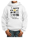12 Days of Christmas Text Color Youth Hoodie Pullover Sweatshirt-Youth Hoodie-TooLoud-White-XS-Davson Sales