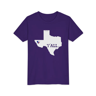 TOOLOUD Texas State Y'all Design with Flag Heart Children's Dark T-Shirt