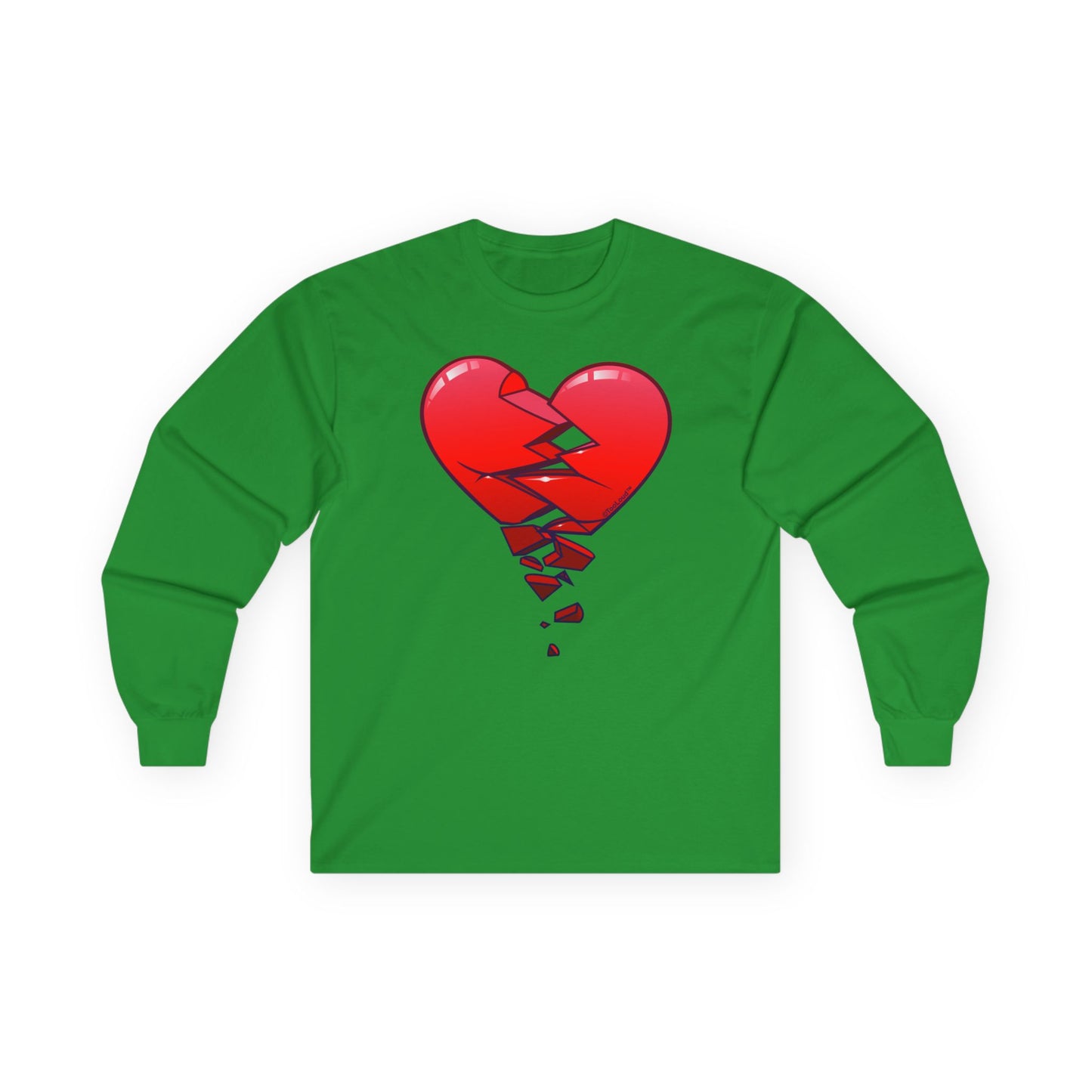 Crumbling Broken Heart Adult Long Sleeve T-Shirt by TOOLOUD