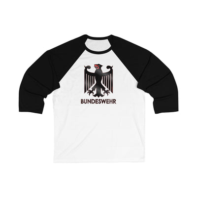 TooLoud Bundeswehr Logo with Text Adult Raglan 3\4 Sleeve Baseball Tee Shirt