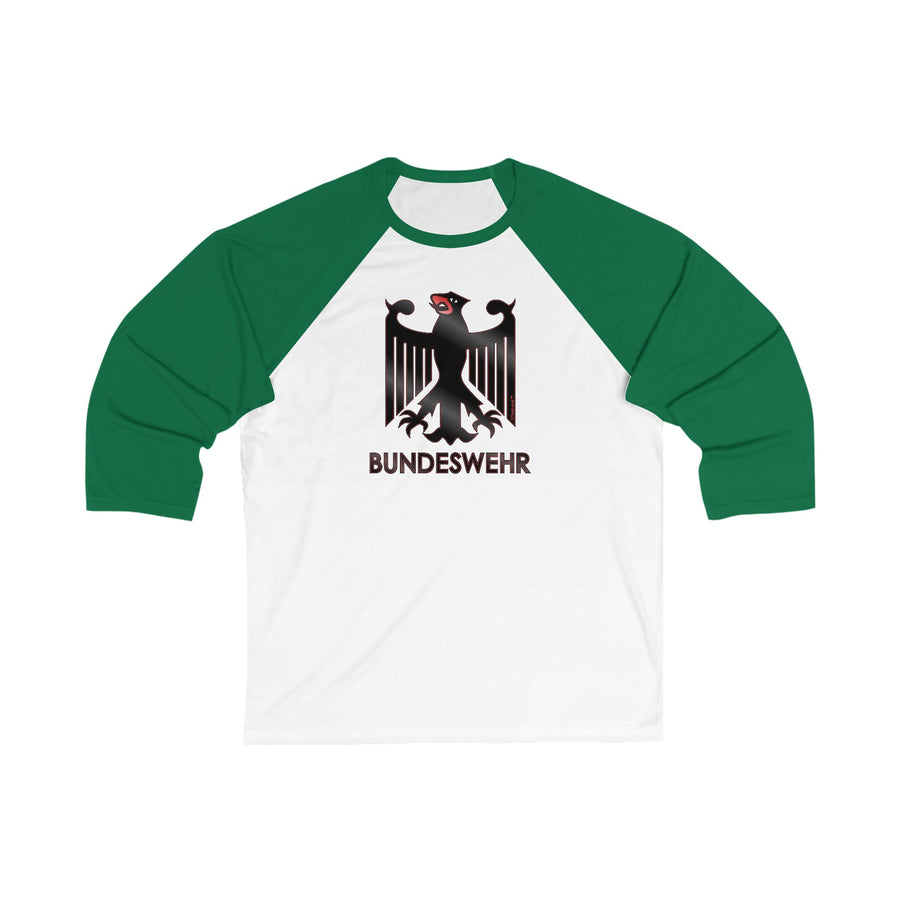 TooLoud Bundeswehr Logo with Text Adult Raglan 3\4 Sleeve Baseball Tee Shirt