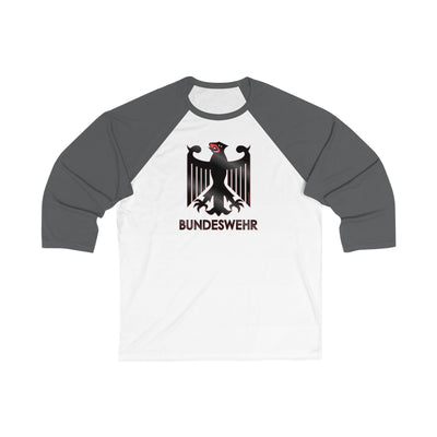 TooLoud Bundeswehr Logo with Text Adult Raglan 3\4 Sleeve Baseball Tee Shirt