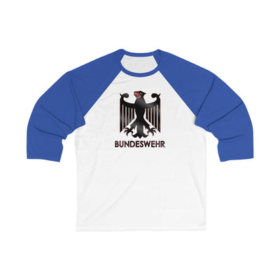 TooLoud Bundeswehr Logo with Text Adult Raglan 3\4 Sleeve Baseball Tee Shirt